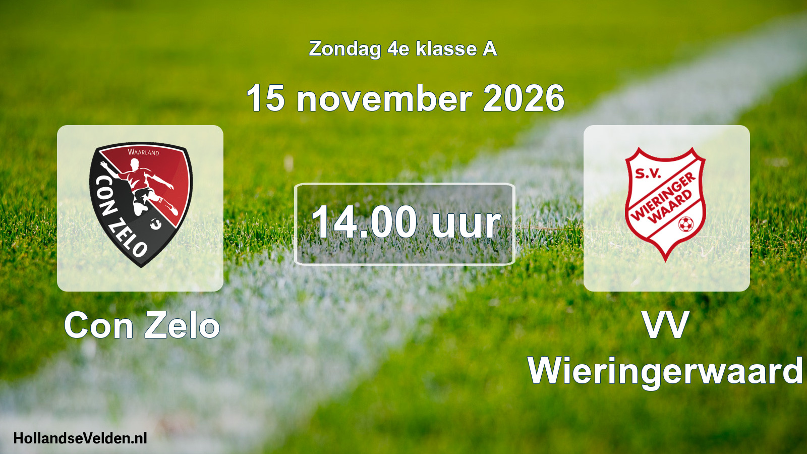 Geplande wedstrijd: Con Zelo - VV Wieringerwaard (15 november 2026)