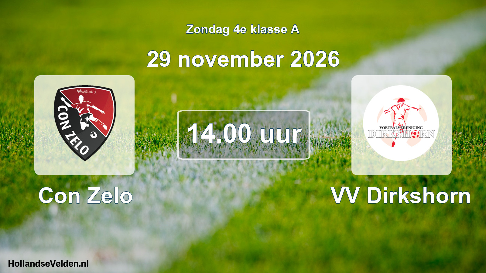 Geplande wedstrijd: Con Zelo - VV Dirkshorn (29 november 2026)