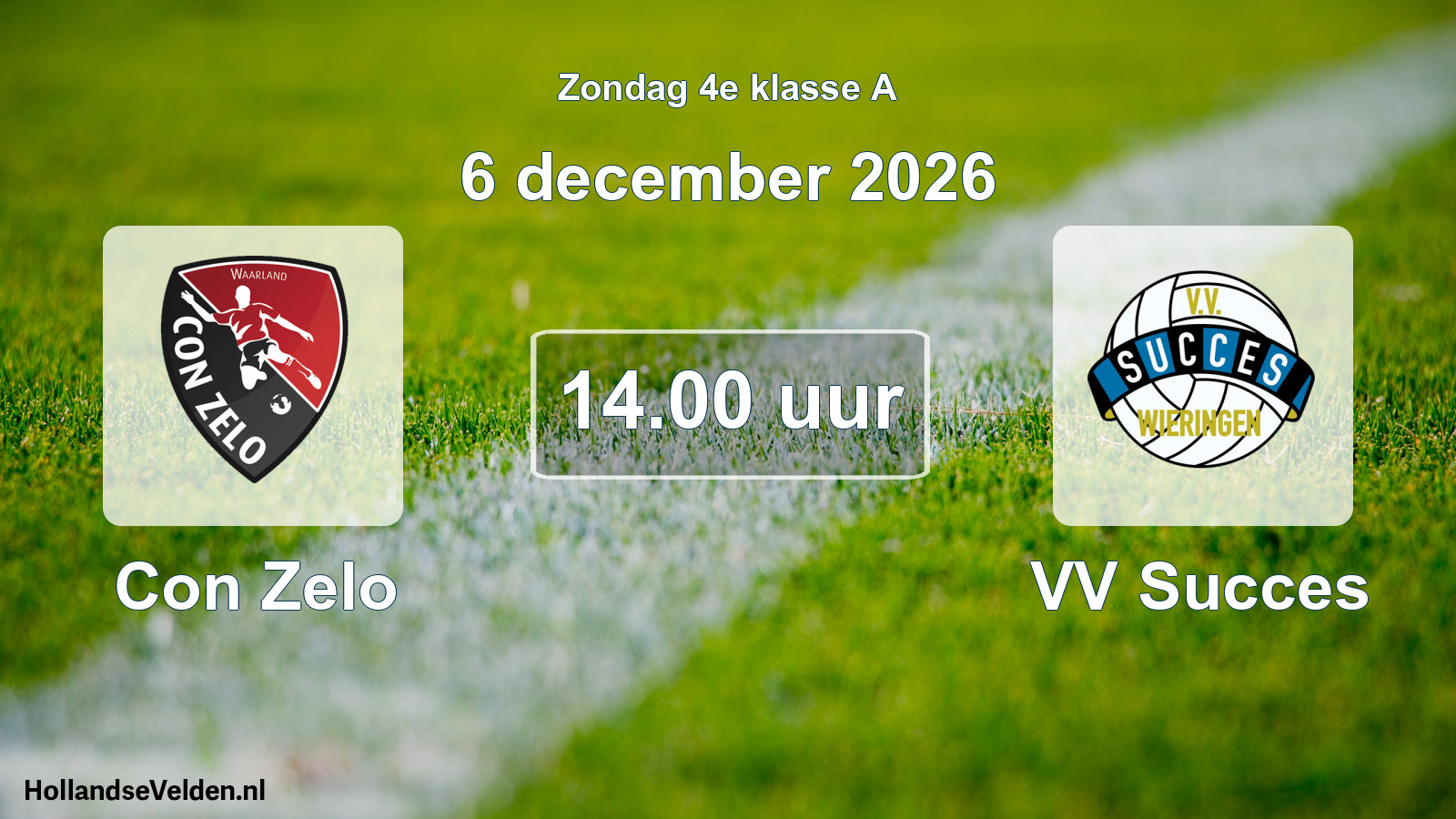 Geplande wedstrijd: Con Zelo - VV Succes (6 december 2026)