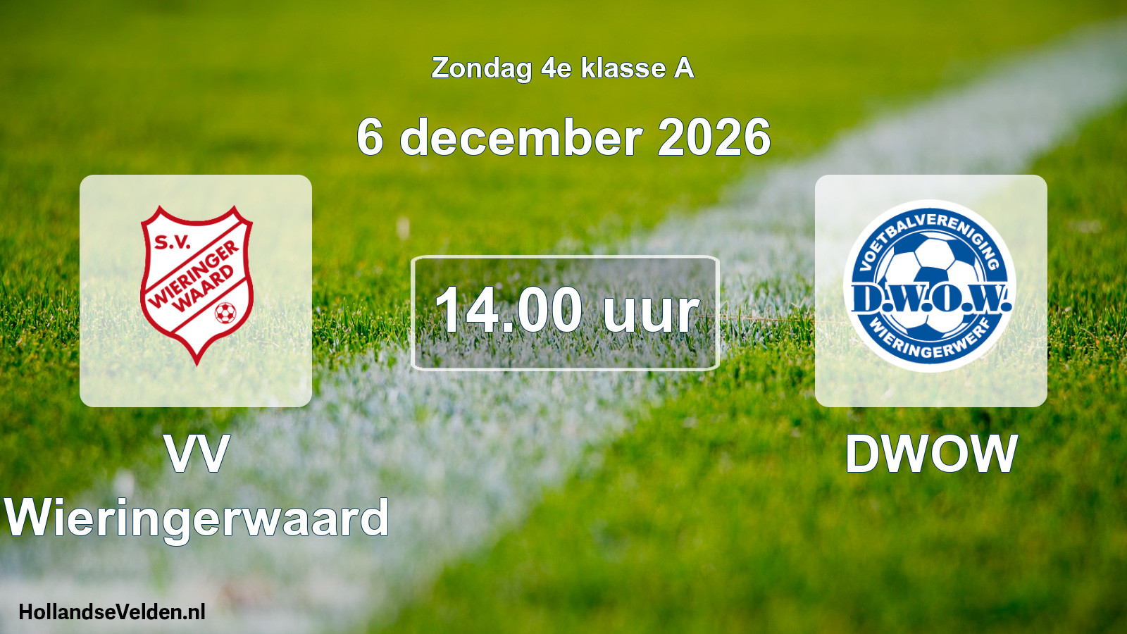 Geplande wedstrijd: VV Wieringerwaard - DWOW (6 december 2026)