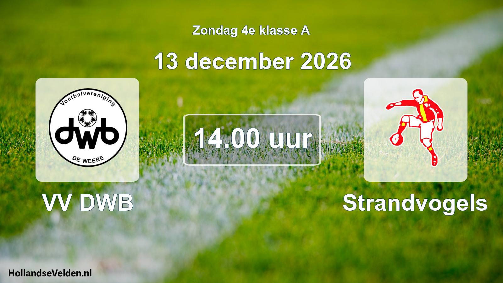 Geplande wedstrijd: VV DWB - Strandvogels (13 december 2026)