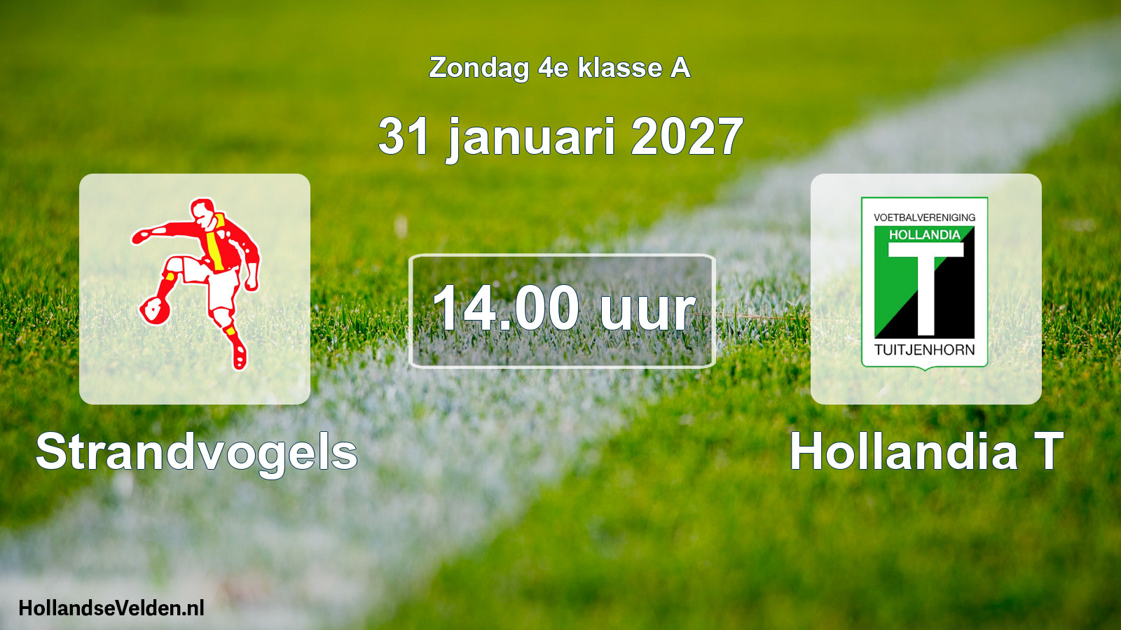 Geplande wedstrijd: Strandvogels - Hollandia T (31 januari 2027)