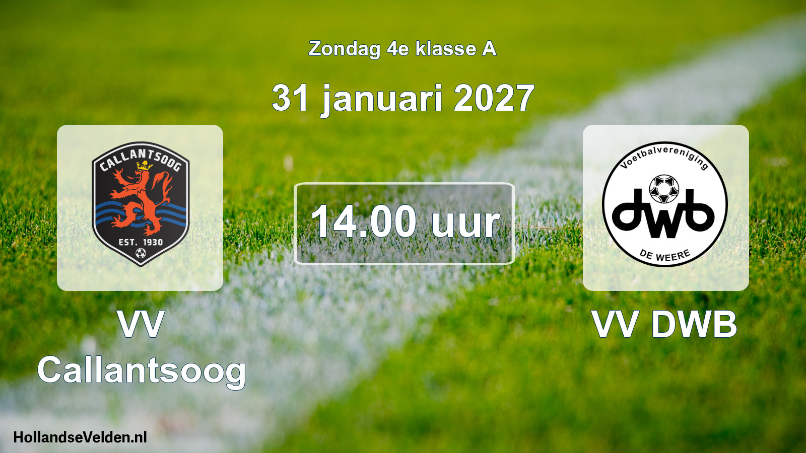 Geplande wedstrijd: VV Callantsoog - VV DWB (31 januari 2027)