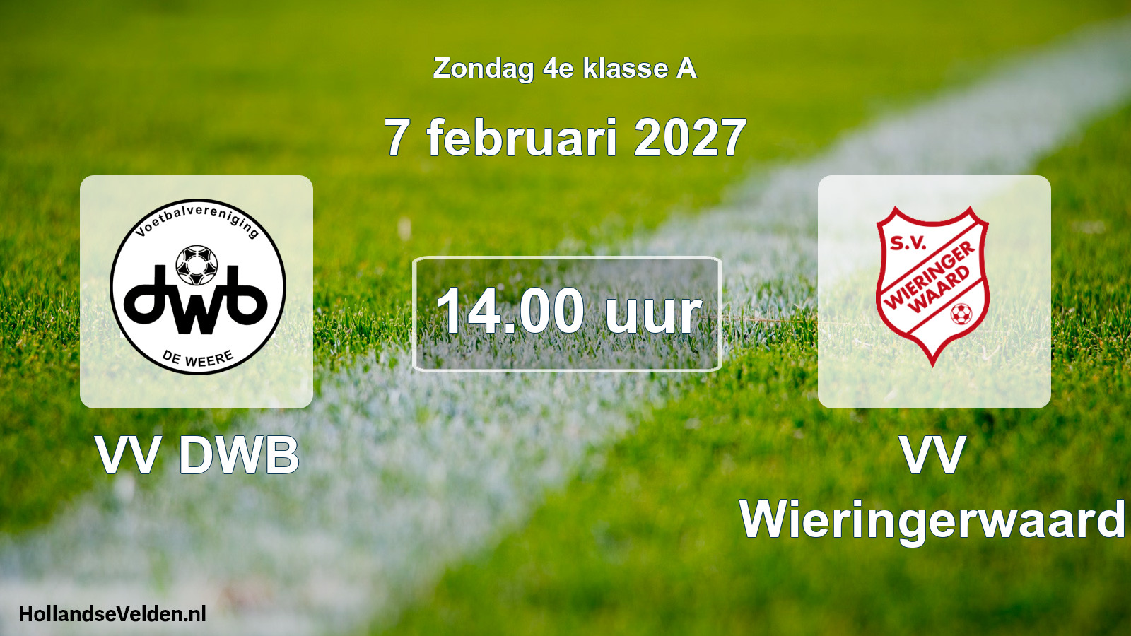 Geplande wedstrijd: VV DWB - VV Wieringerwaard (7 februari 2027)