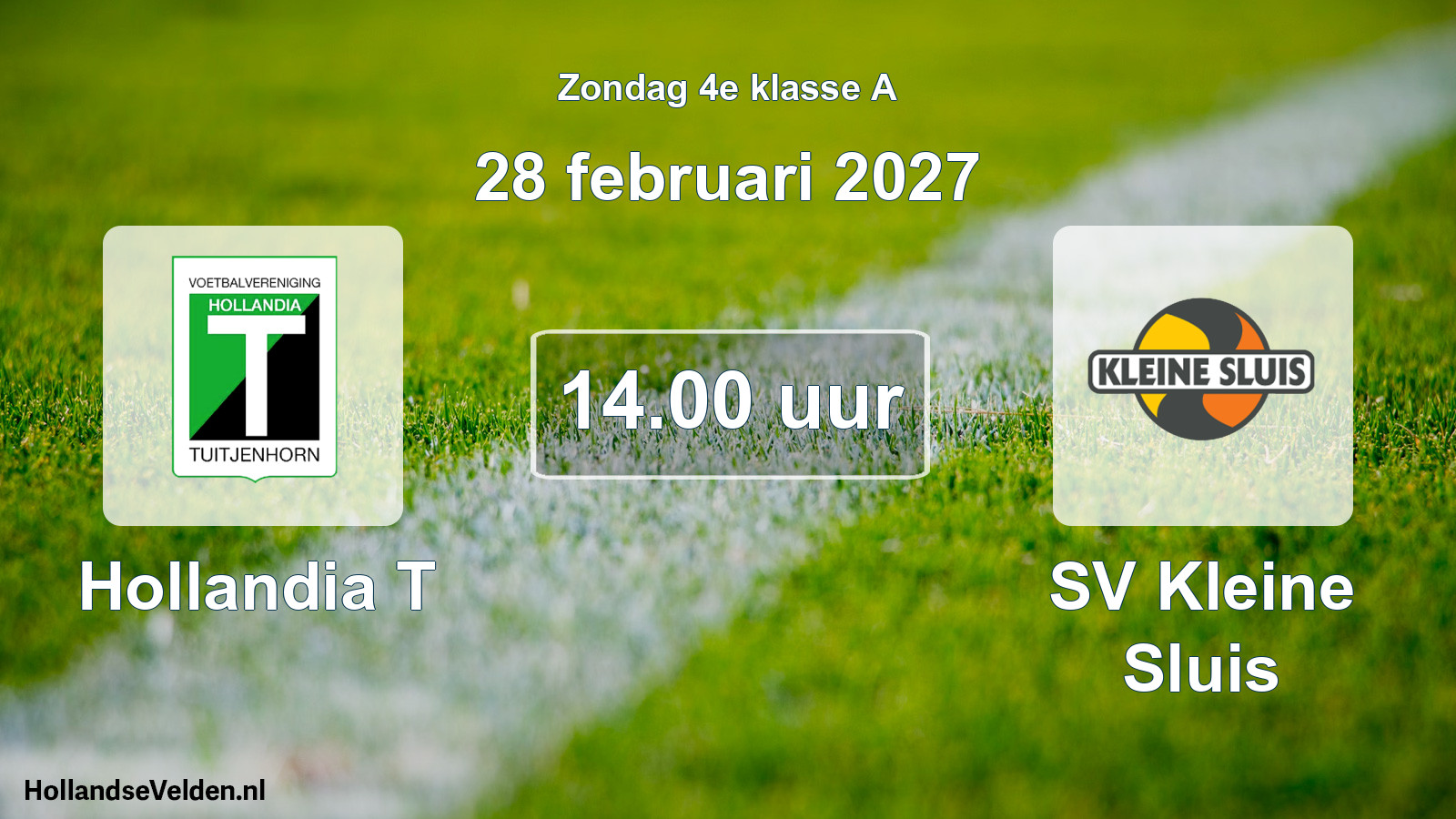 Geplande wedstrijd: Hollandia T - SV Kleine Sluis (28 februari 2027)