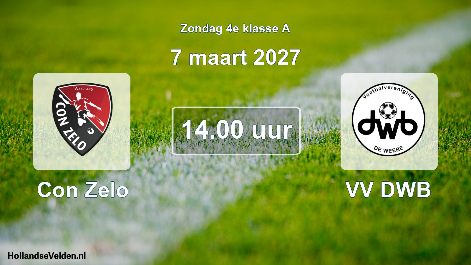 Geplande wedstrijd: Con Zelo - VV DWB (7 maart 2027)