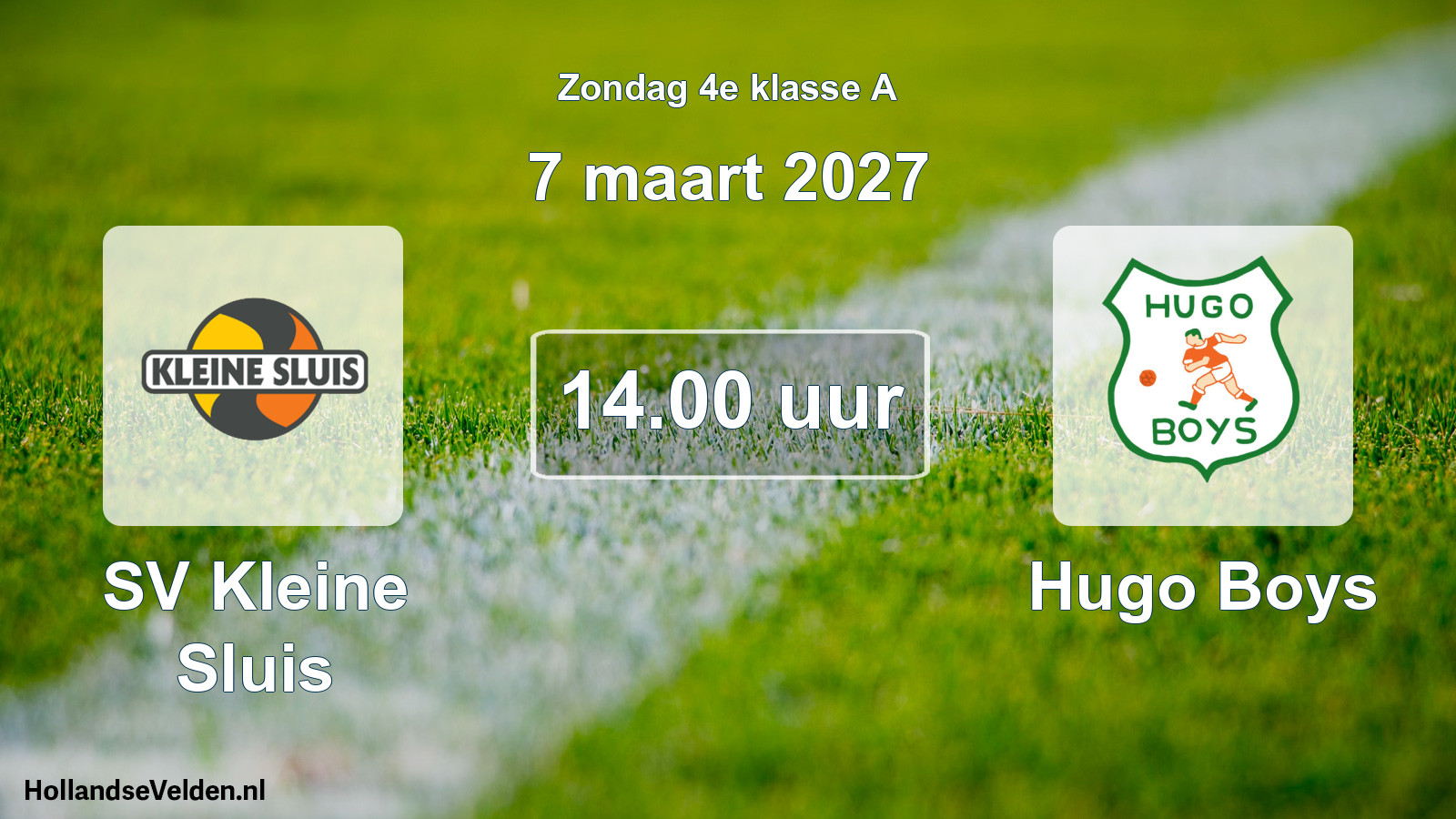 Geplande wedstrijd: SV Kleine Sluis - Hugo Boys (7 maart 2027)