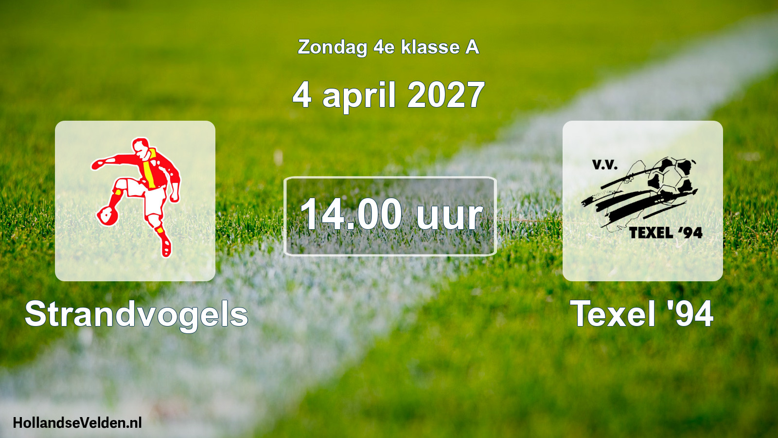 Geplande wedstrijd: Strandvogels - Texel '94 (4 april 2027)