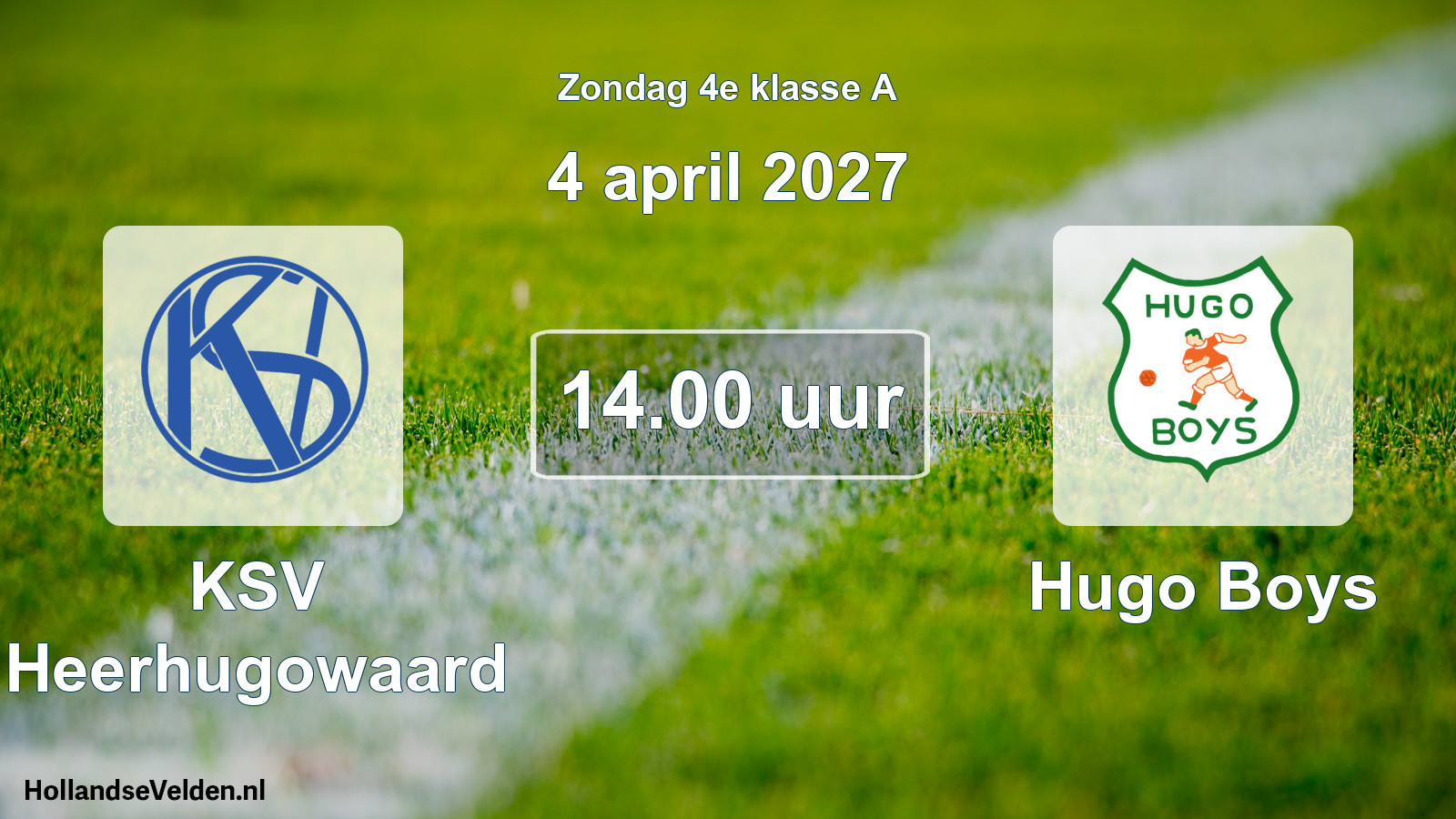 Geplande wedstrijd: KSV Heerhugowaard - Hugo Boys (4 april 2027)