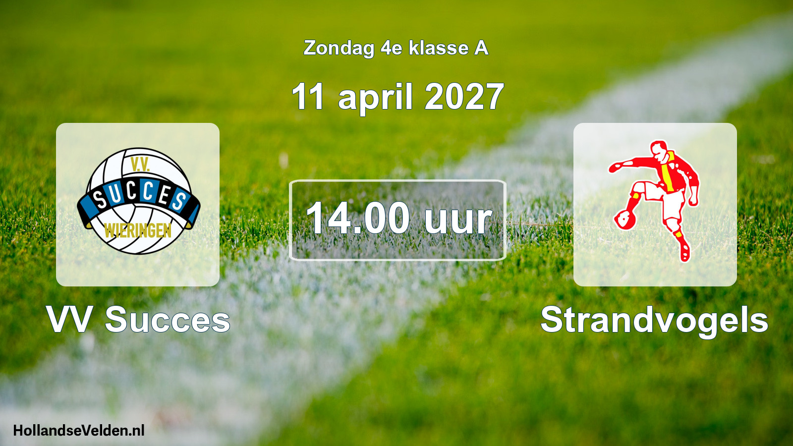 Geplande wedstrijd: VV Succes - Strandvogels (11 april 2027)