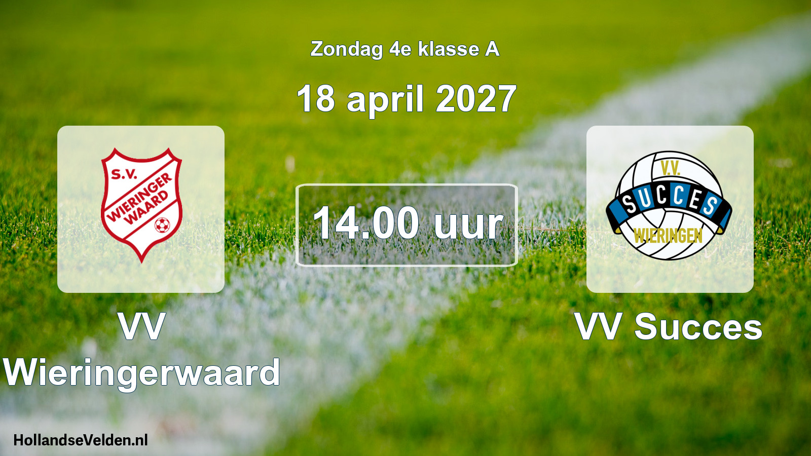 Geplande wedstrijd: VV Wieringerwaard - VV Succes (18 april 2027)