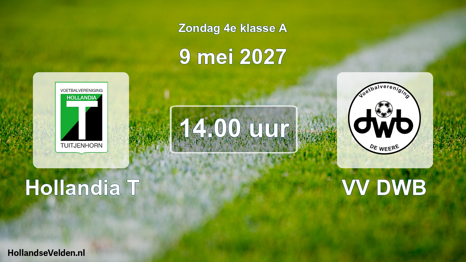 Geplande wedstrijd: Hollandia T - VV DWB (9 mei 2027)
