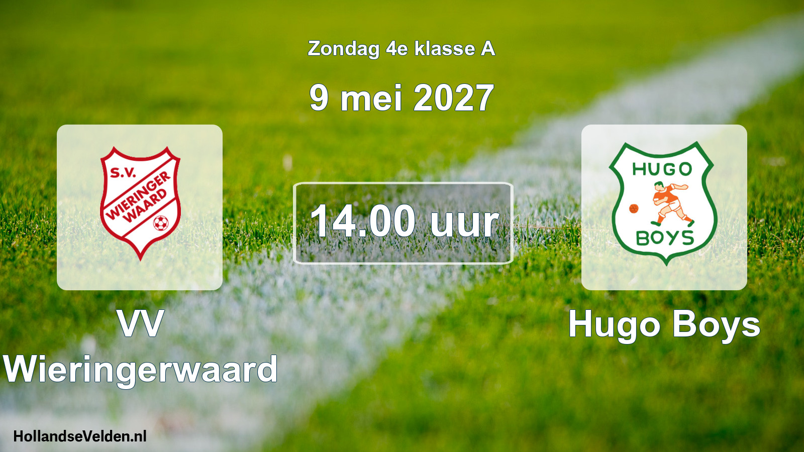 Geplande wedstrijd: VV Wieringerwaard - Hugo Boys (9 mei 2027)