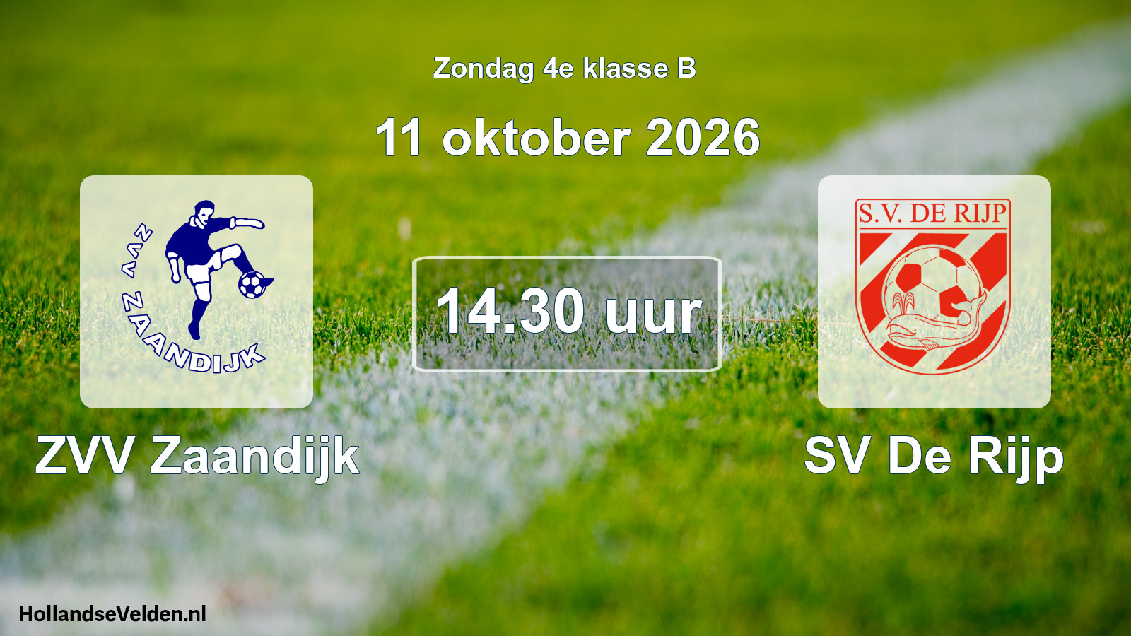 Geplande wedstrijd: ZVV Zaandijk - SV De Rijp (11 oktober 2026)