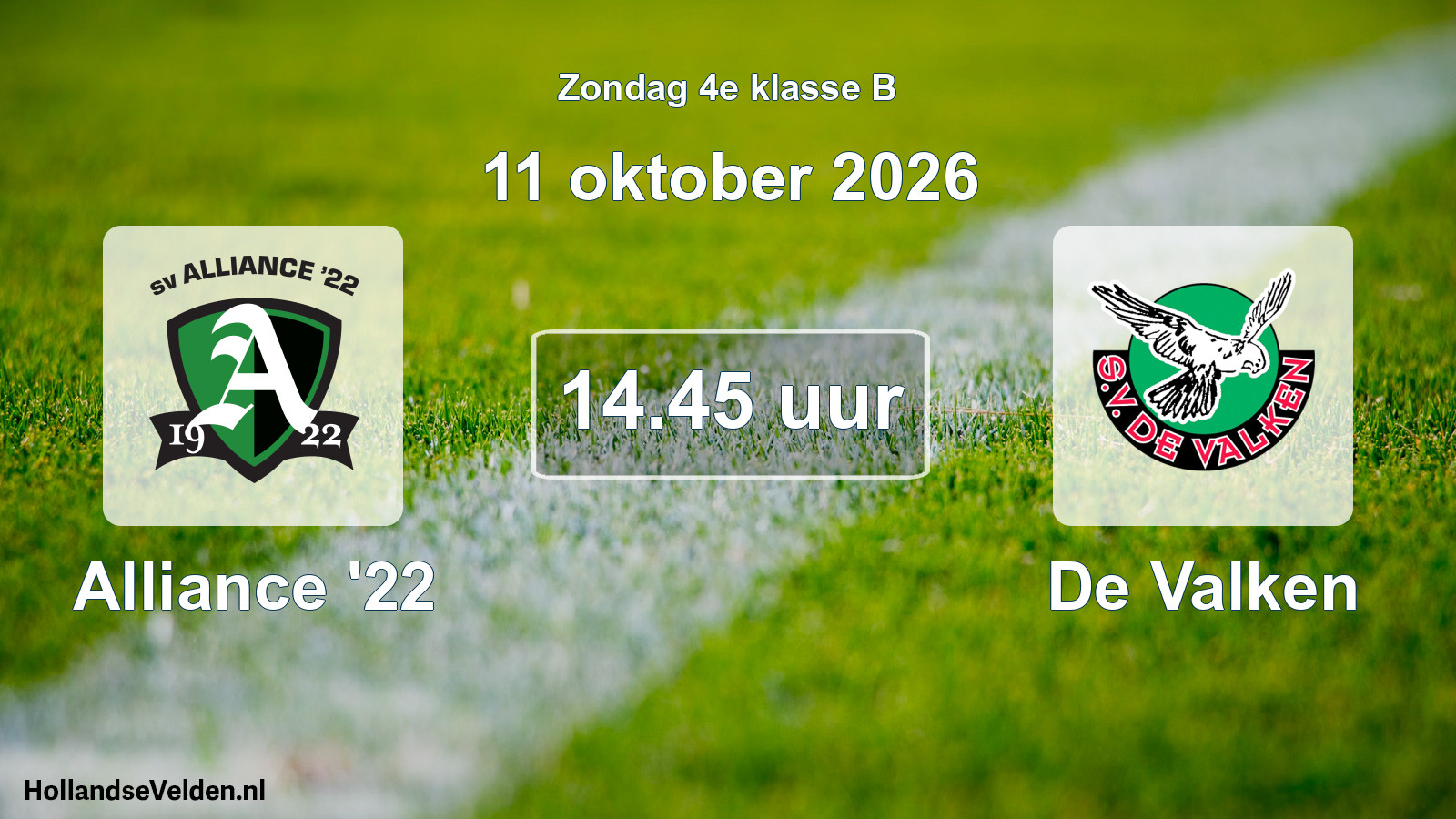 Geplande wedstrijd: Alliance '22 - De Valken (11 oktober 2026)