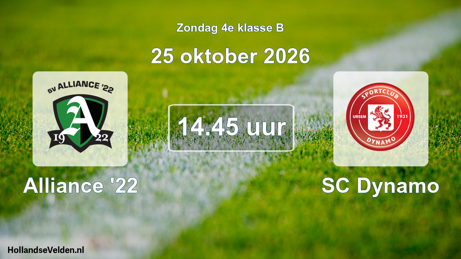 Geplande wedstrijd: Alliance '22 - SC Dynamo (25 oktober 2026)