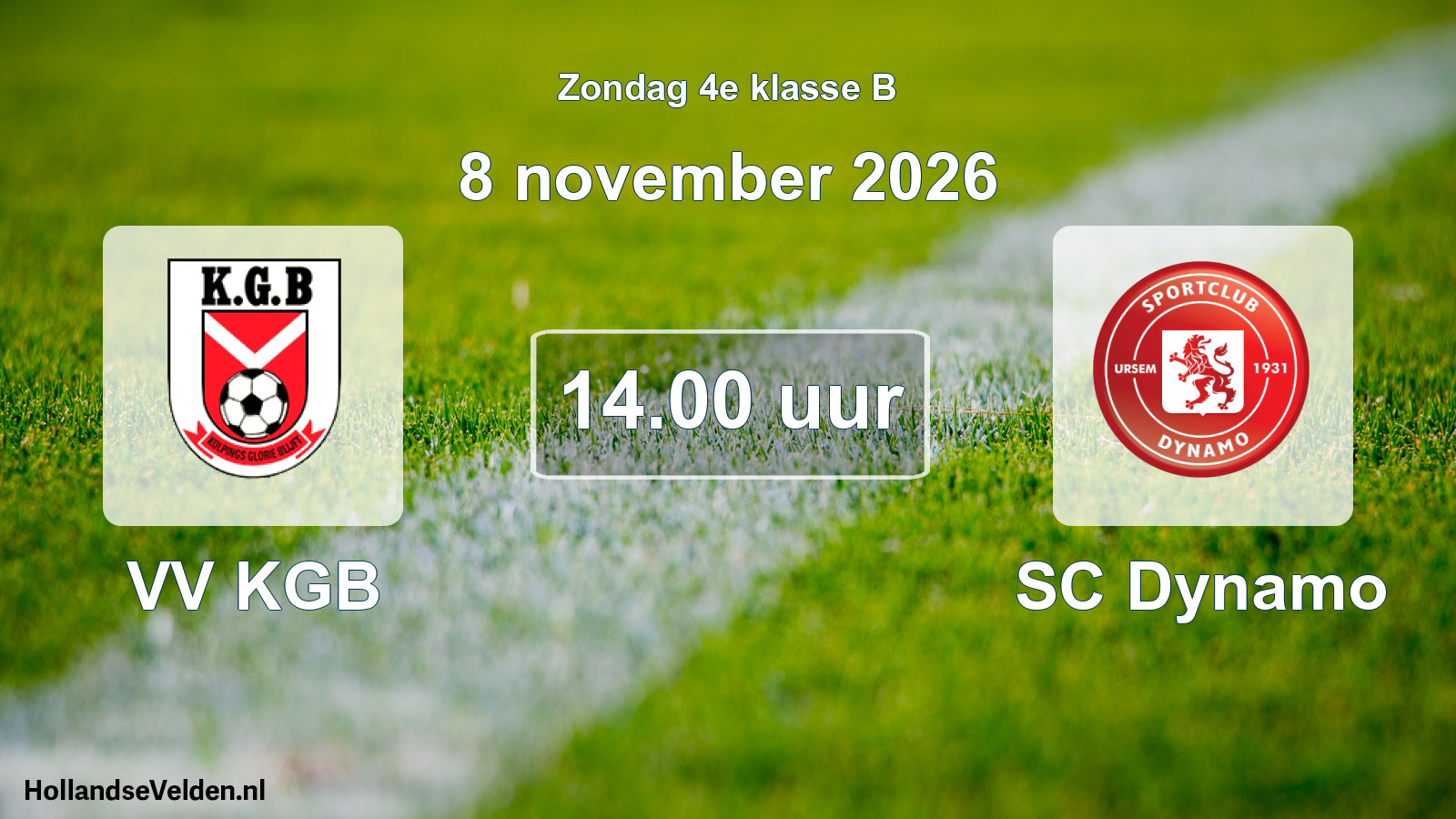 Scheduled Match: VV KGB - SC Dynamo (8 November 2026)