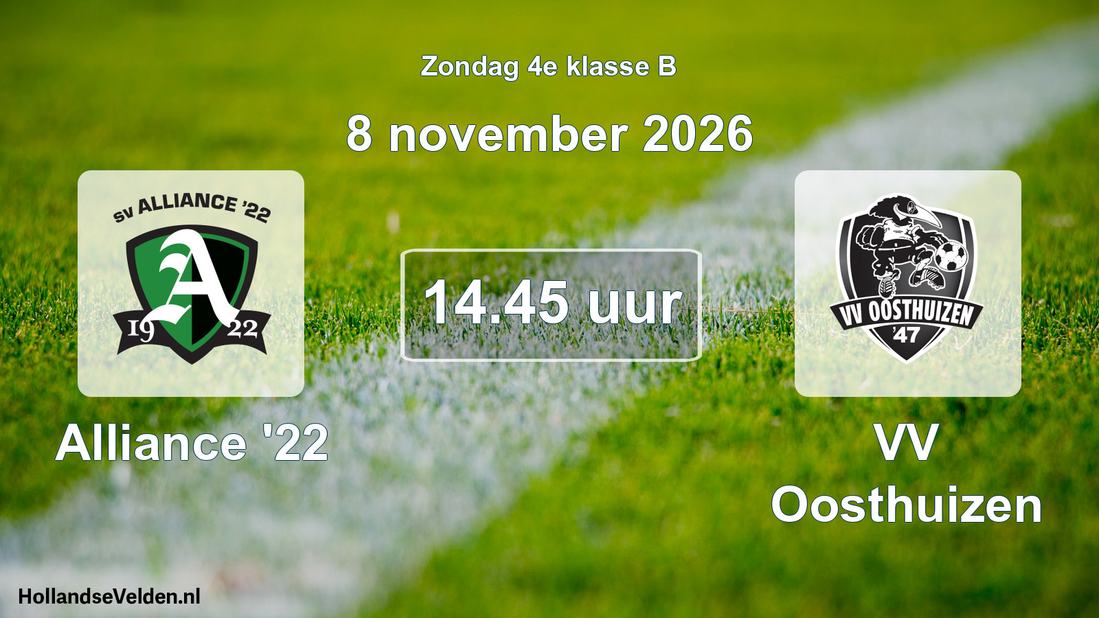Geplande wedstrijd: Alliance '22 - VV Oosthuizen (8 november 2026)