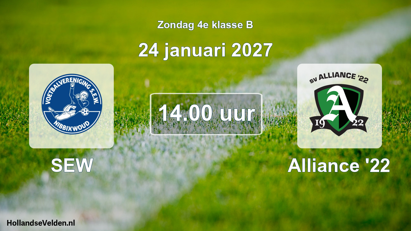 Geplande wedstrijd: SEW - Alliance '22 (24 januari 2027)