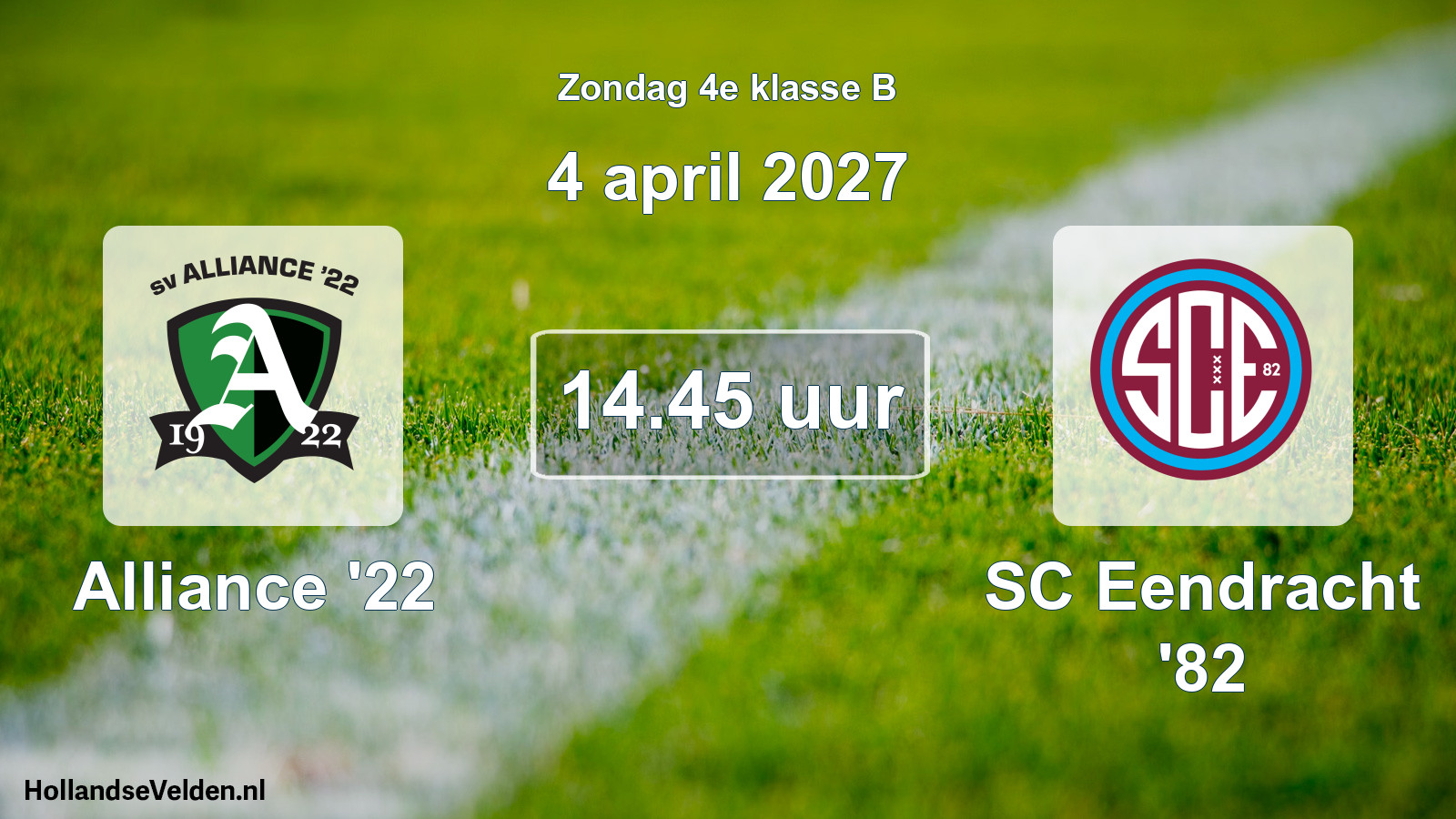 Geplande wedstrijd: Alliance '22 - SC Eendracht '82 (4 april 2027)