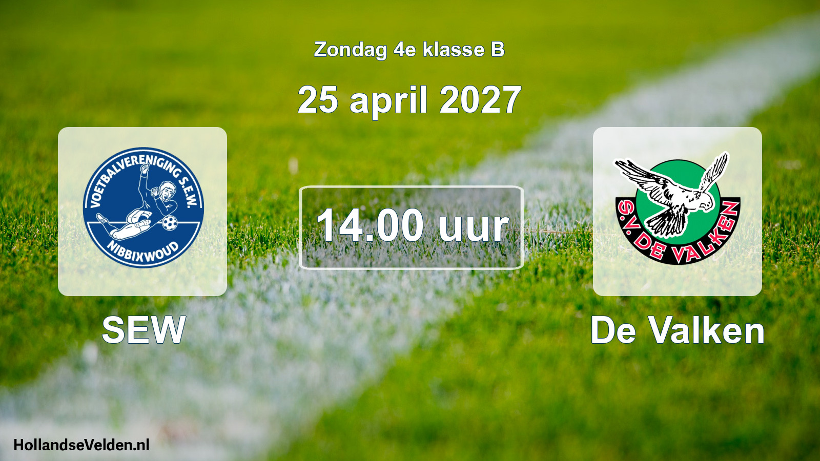 Geplande wedstrijd: SEW - De Valken (25 april 2027)
