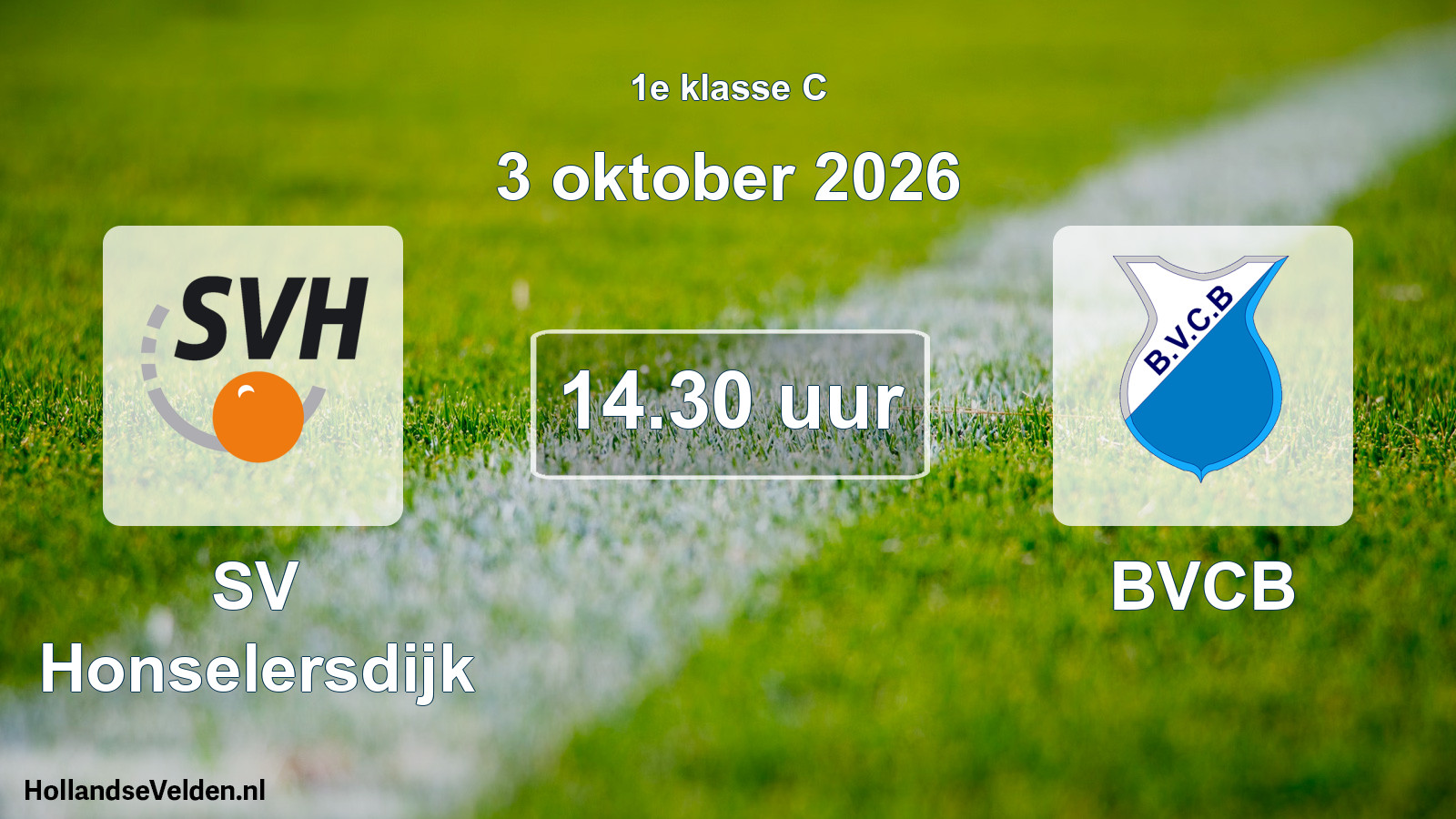 Geplande wedstrijd: SV Honselersdijk - BVCB (3 oktober 2026)
