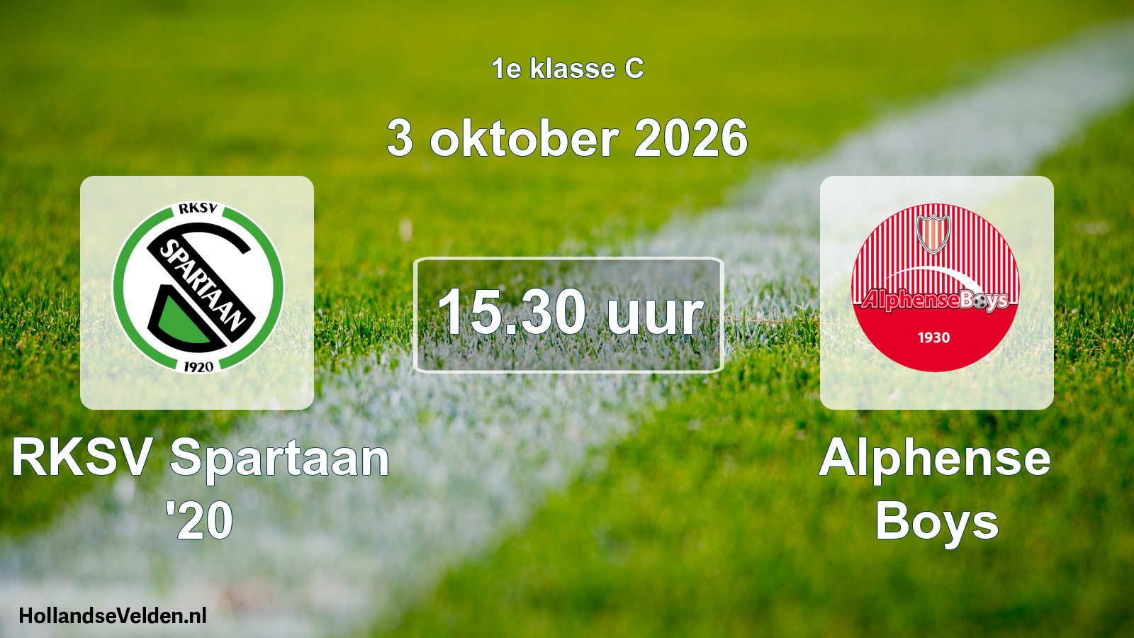 Geplande wedstrijd: RKSV Spartaan '20 - Alphense Boys (3 oktober 2026)