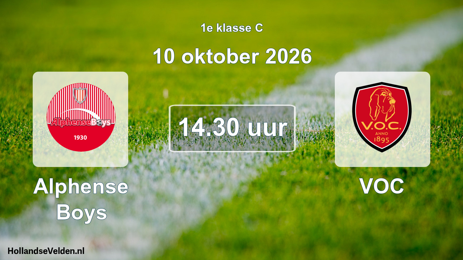 Geplande wedstrijd: Alphense Boys - VOC (10 oktober 2026)