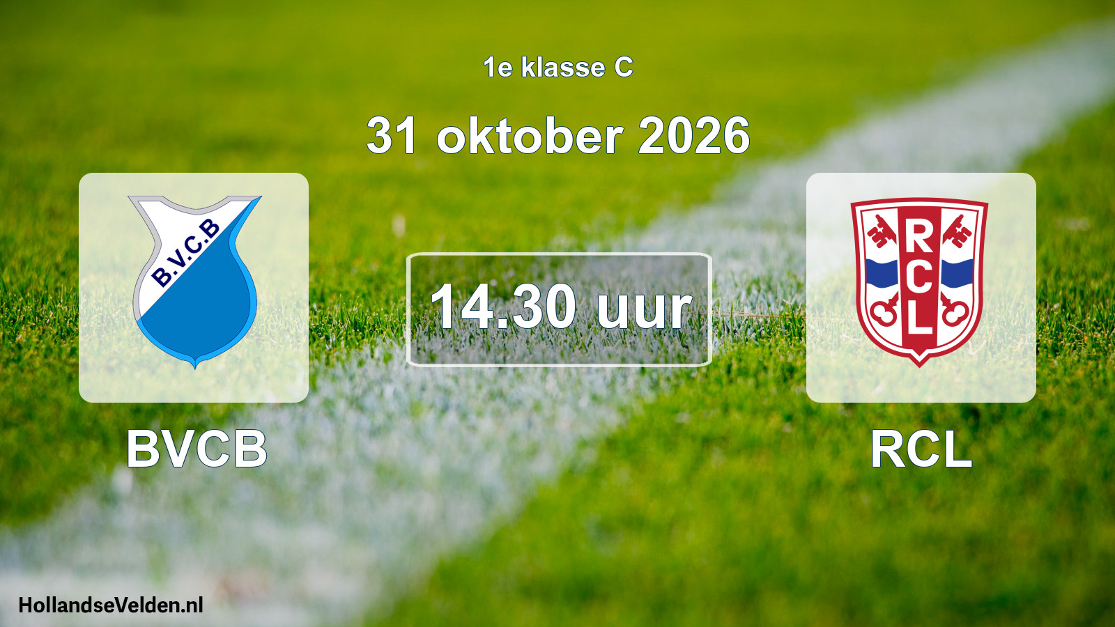 Geplande wedstrijd: BVCB - RCL (31 oktober 2026)