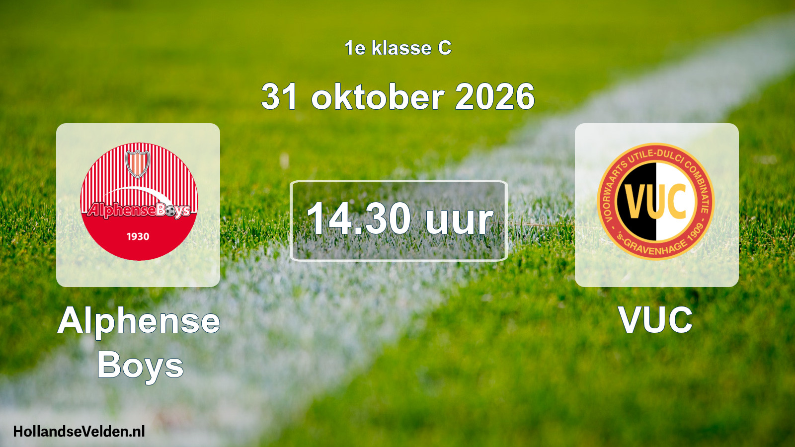 Scheduled Match: Alphense Boys - VUC (31 October 2026)