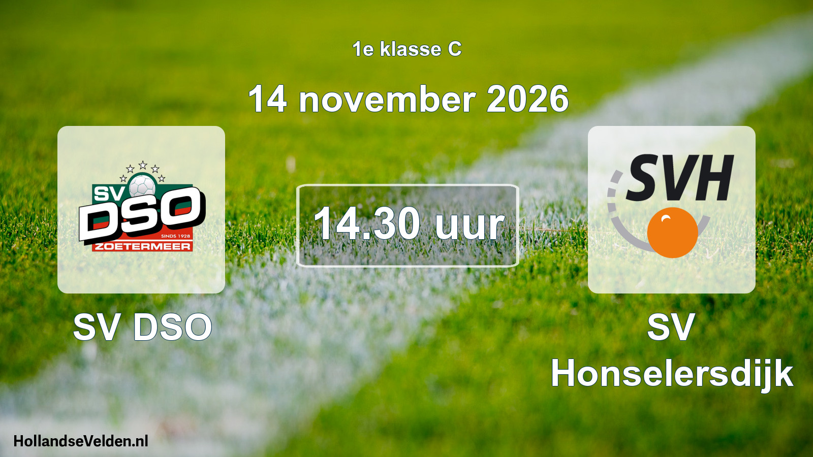 Geplande wedstrijd: SV DSO - SV Honselersdijk (14 november 2026)
