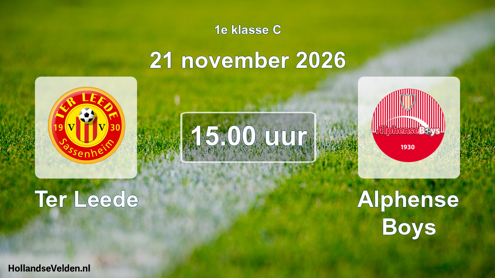 Geplande wedstrijd: Ter Leede - Alphense Boys (21 november 2026)