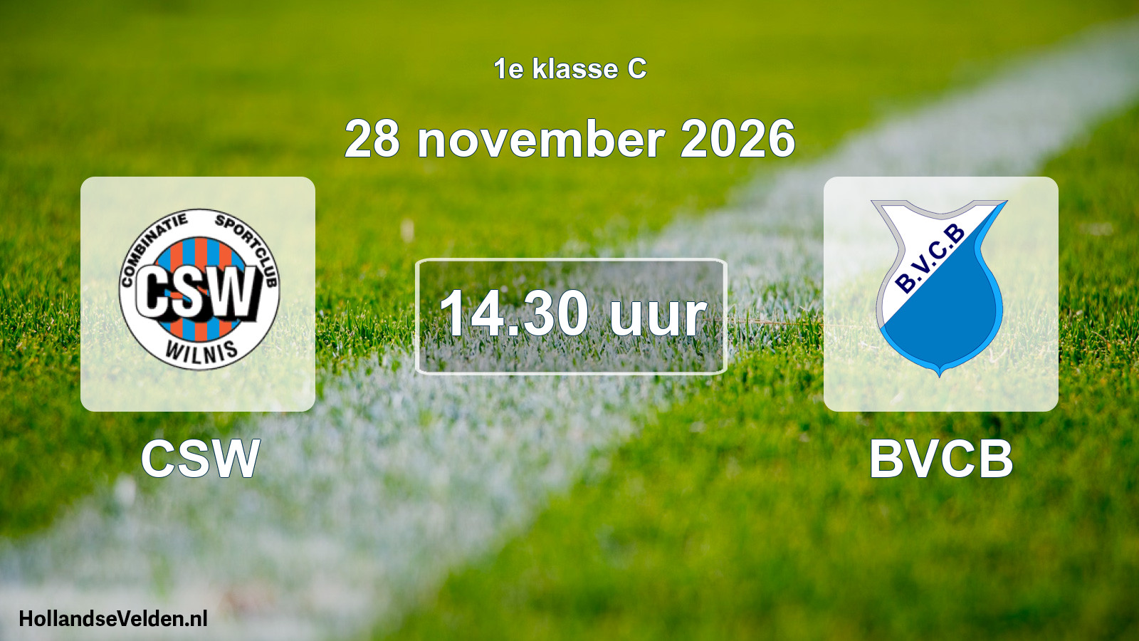Geplande wedstrijd: CSW - BVCB (28 november 2026)