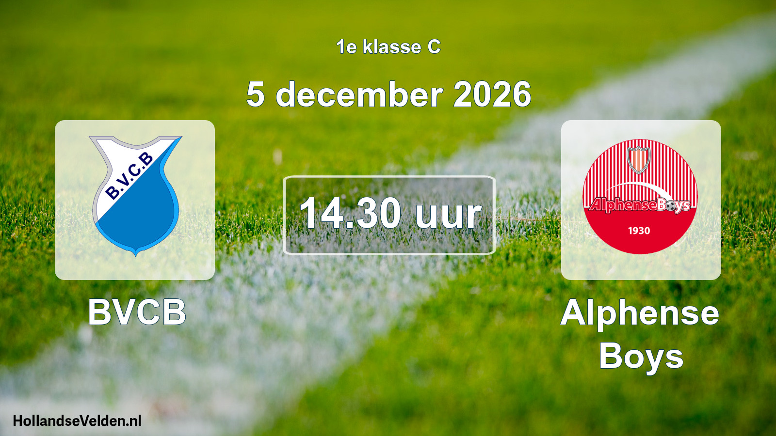 Geplande wedstrijd: BVCB - Alphense Boys (5 december 2026)
