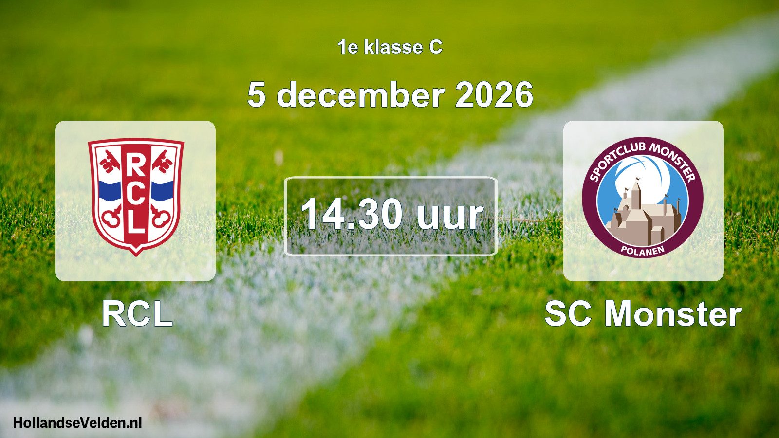 Geplande wedstrijd: RCL - SC Monster (5 december 2026)