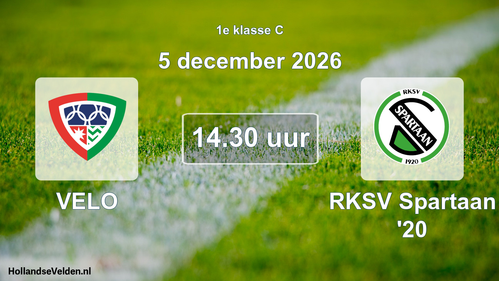 Geplande wedstrijd: VELO - RKSV Spartaan '20 (5 december 2026)