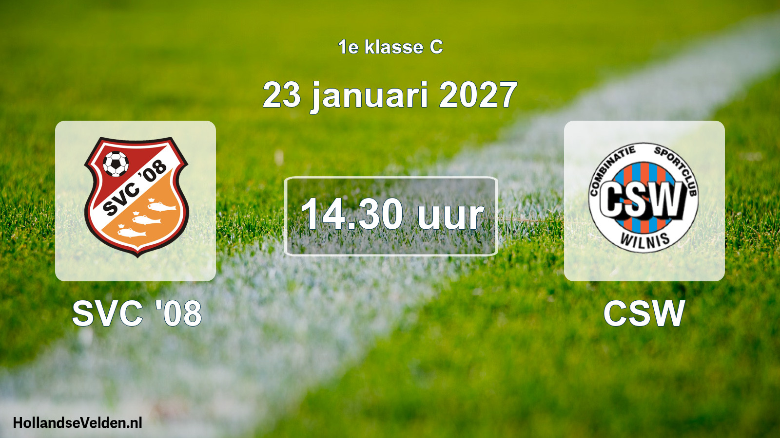 Geplande wedstrijd: SVC '08 - CSW (23 januari 2027)