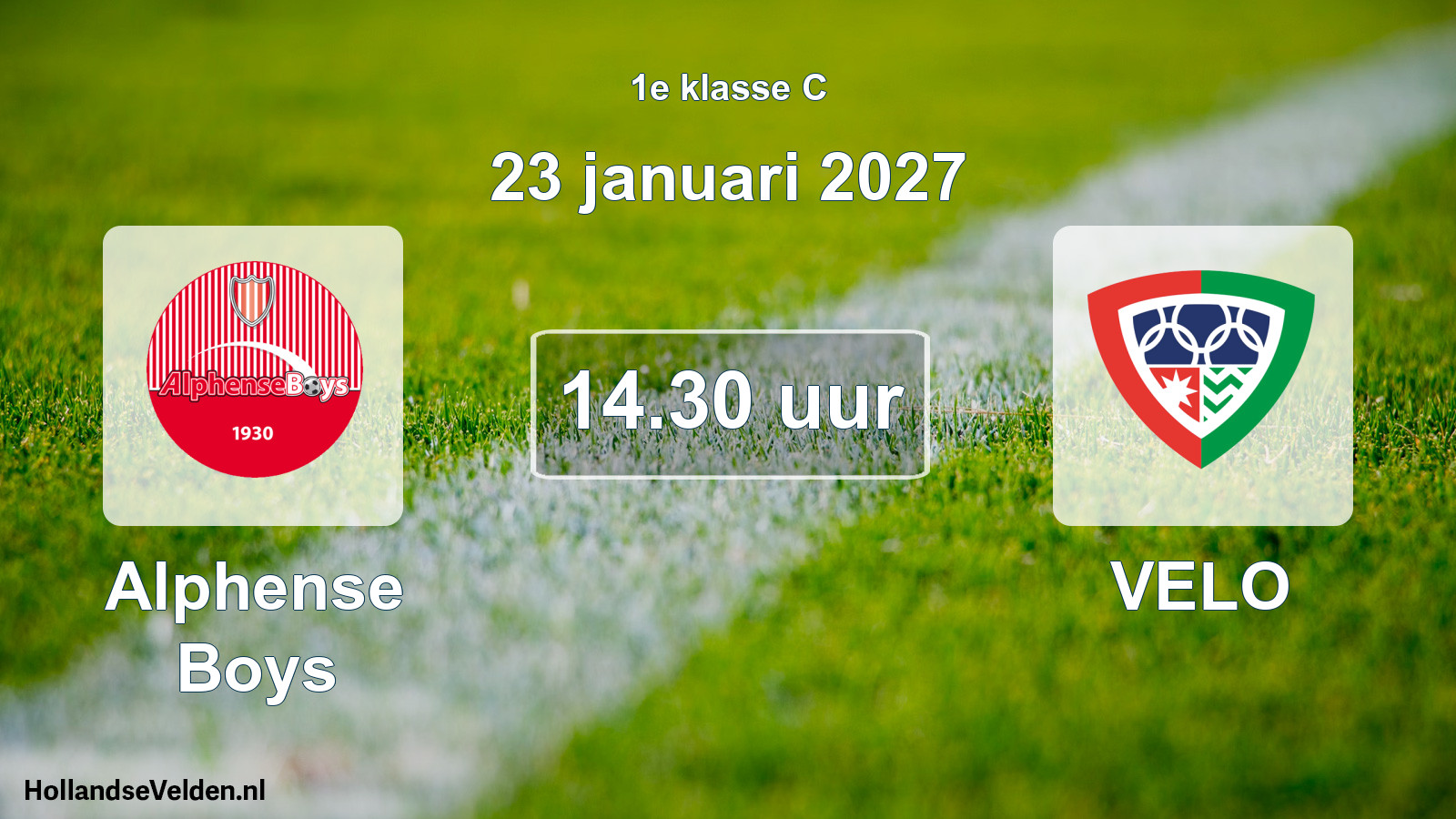 Geplande wedstrijd: Alphense Boys - VELO (23 januari 2027)