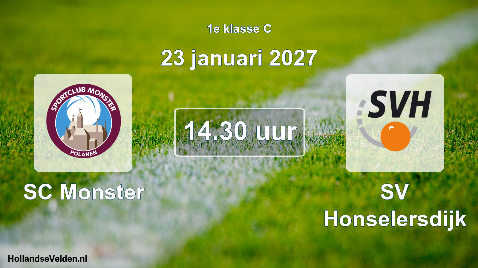 Geplande wedstrijd: SC Monster - SV Honselersdijk (23 januari 2027)