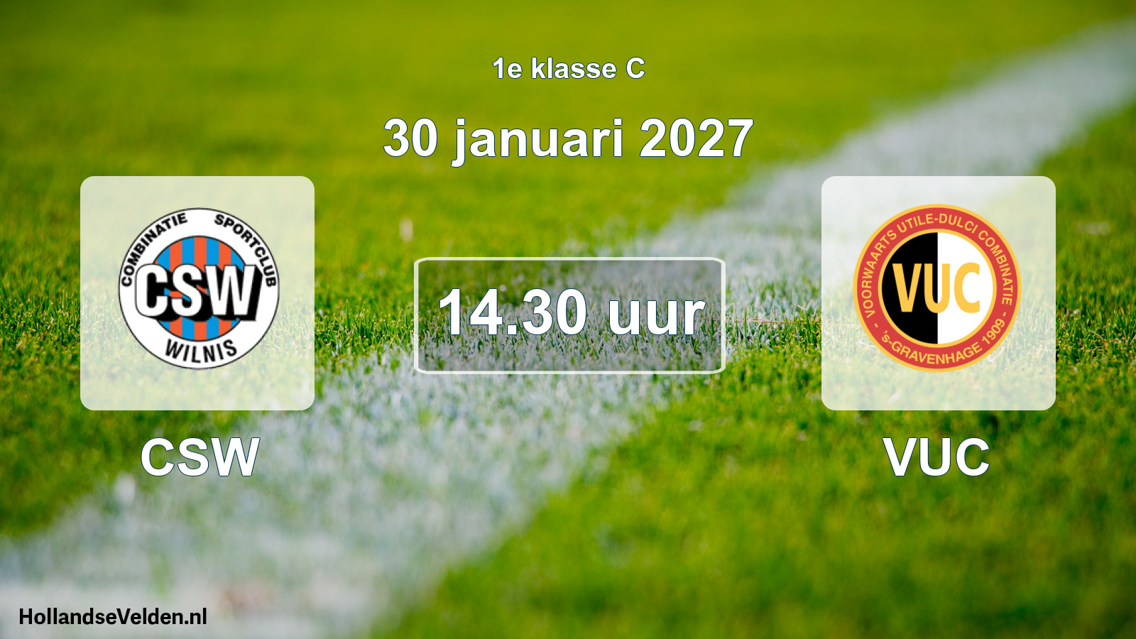 Geplande wedstrijd: CSW - VUC (30 januari 2027)
