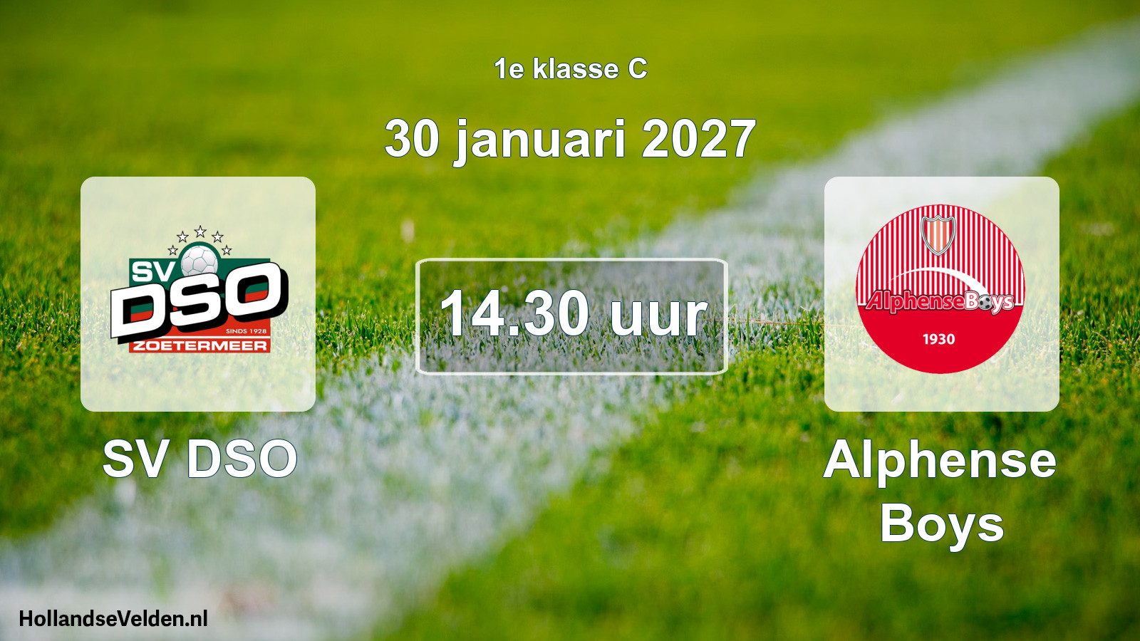 Geplande wedstrijd: SV DSO - Alphense Boys (30 januari 2027)