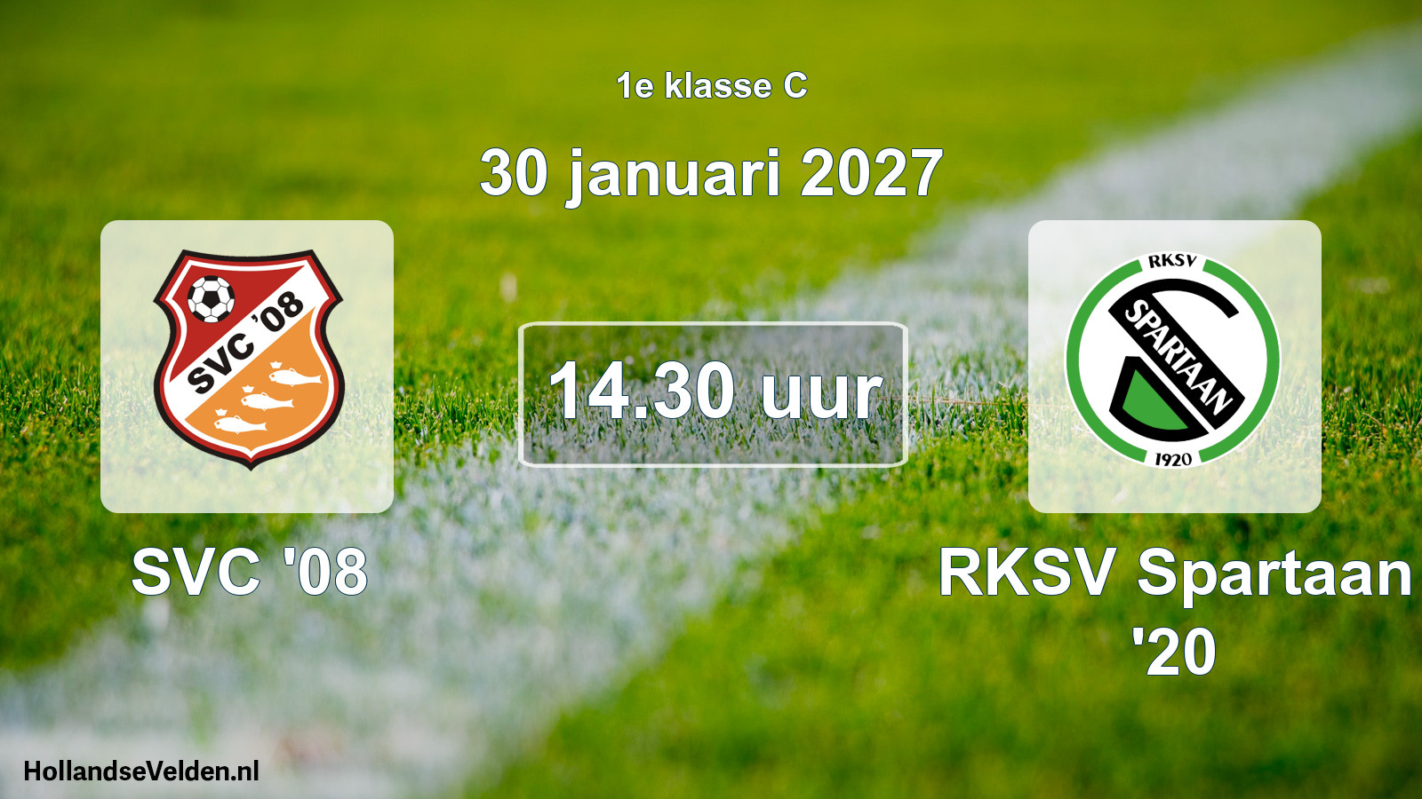 Geplande wedstrijd: SVC '08 - RKSV Spartaan '20 (30 januari 2027)
