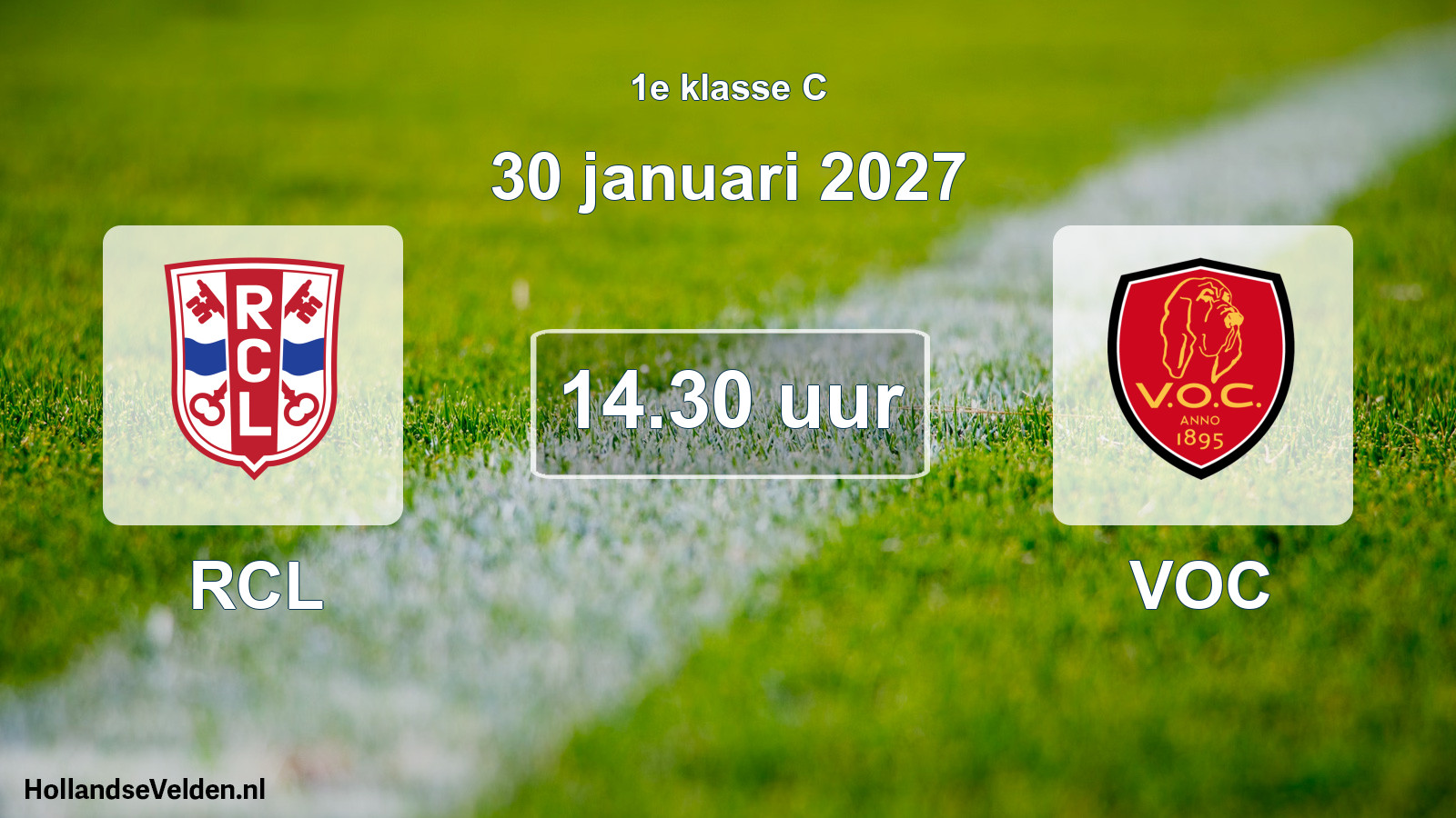 Geplande wedstrijd: RCL - VOC (30 januari 2027)