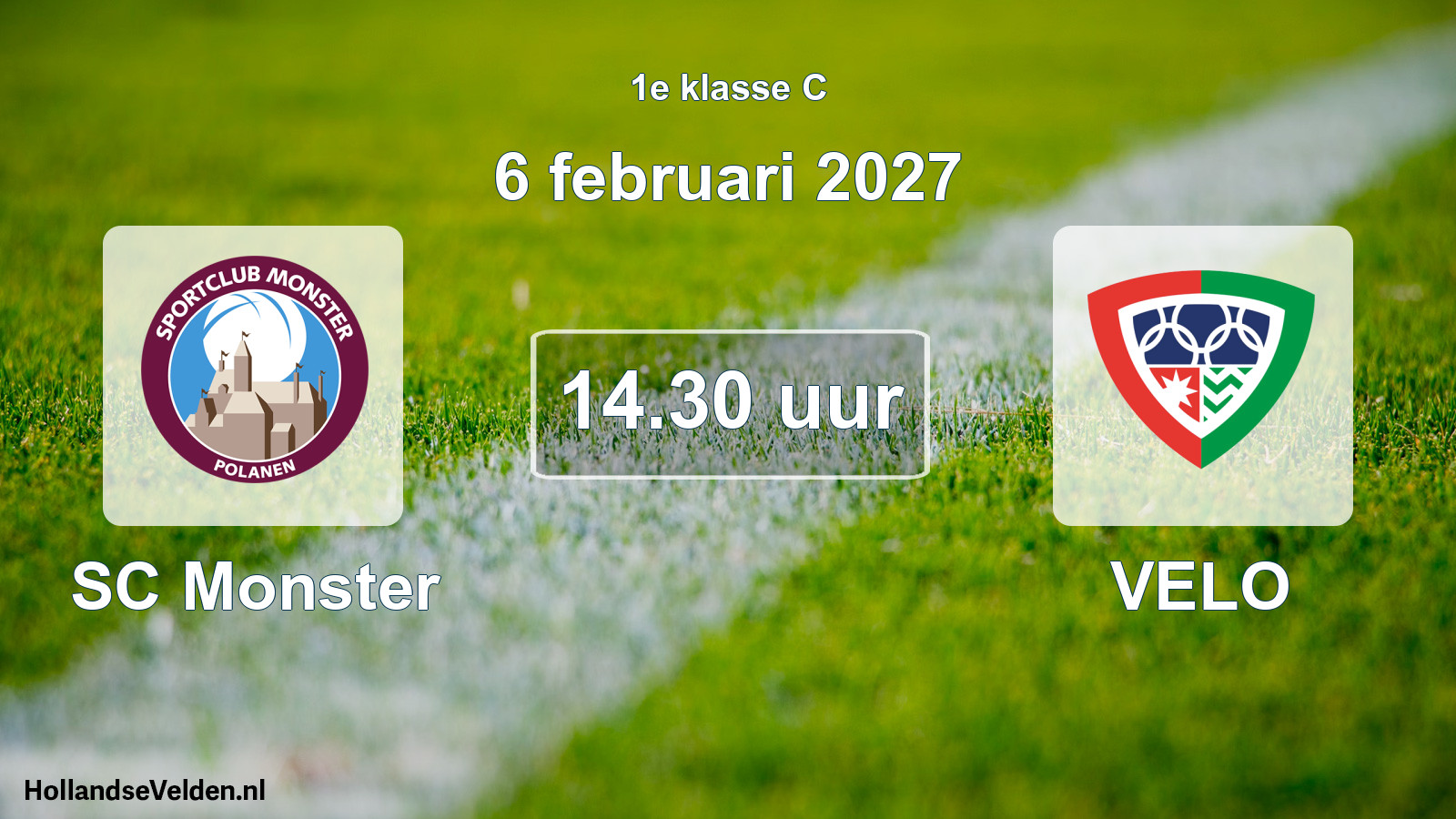 Geplande wedstrijd: SC Monster - VELO (6 februari 2027)