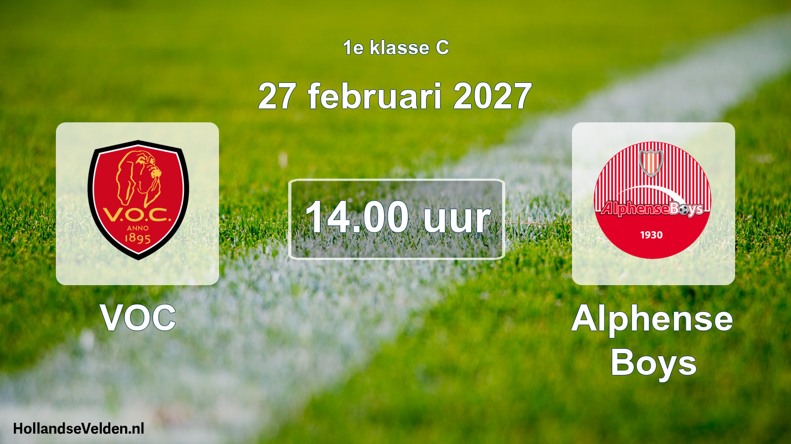 Geplande wedstrijd: VOC - Alphense Boys (27 februari 2027)
