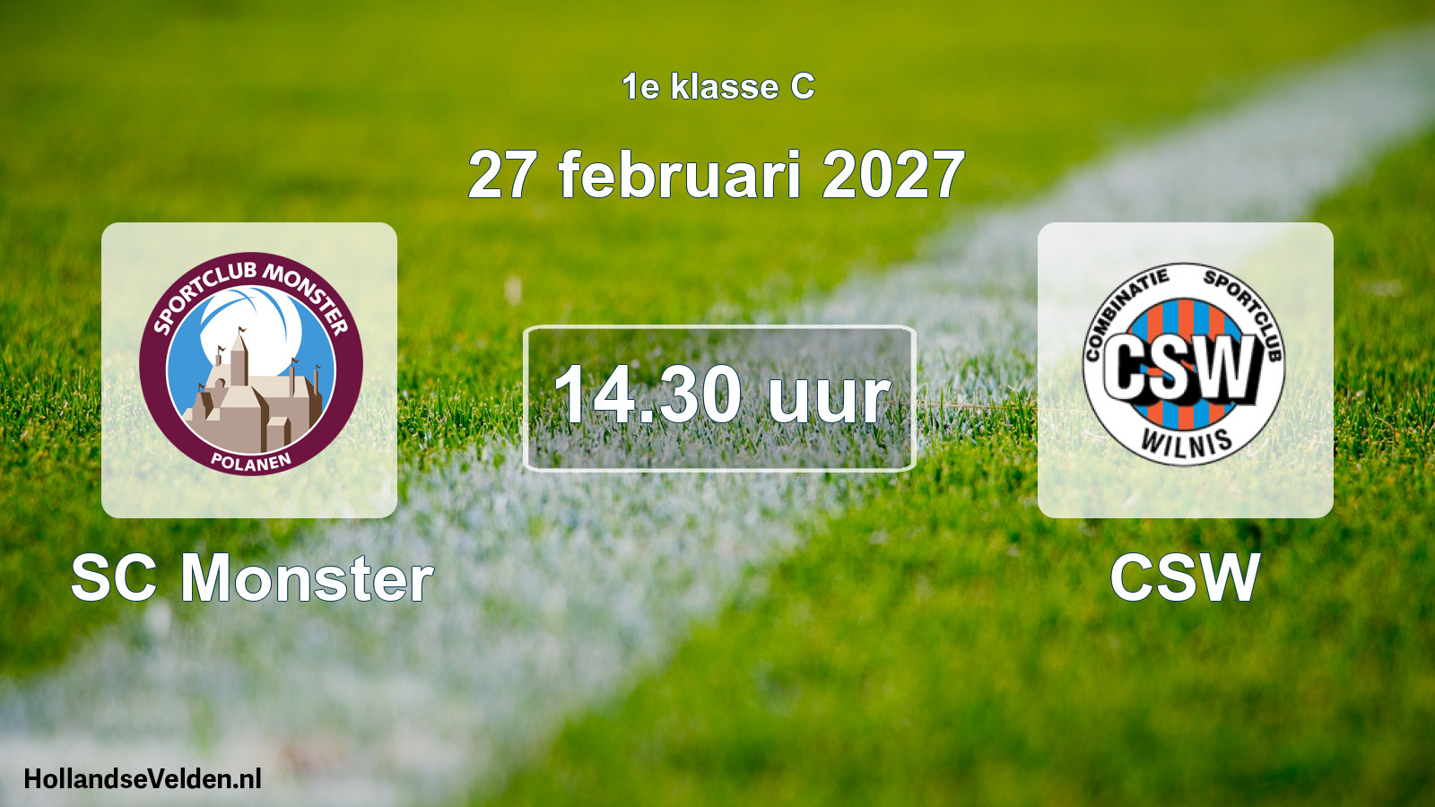 Geplande wedstrijd: SC Monster - CSW (27 februari 2027)
