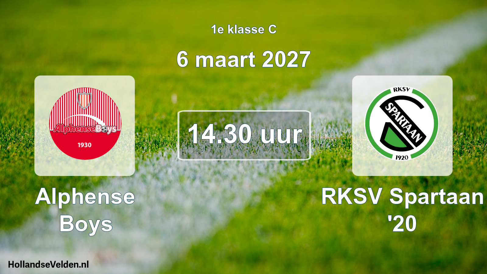 Geplande wedstrijd: Alphense Boys - RKSV Spartaan '20 (6 maart 2027)