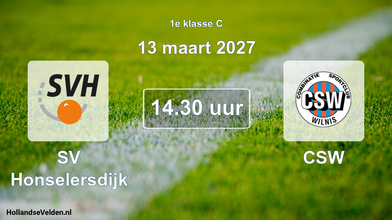 Geplande wedstrijd: SV Honselersdijk - CSW (13 maart 2027)