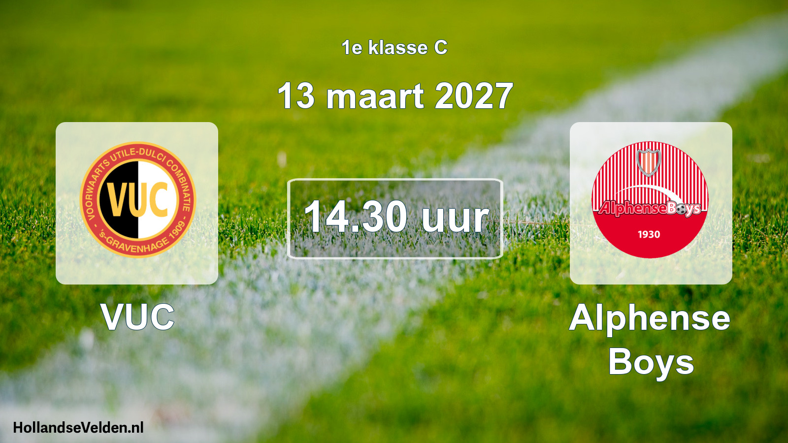 Geplande wedstrijd: VUC - Alphense Boys (13 maart 2027)