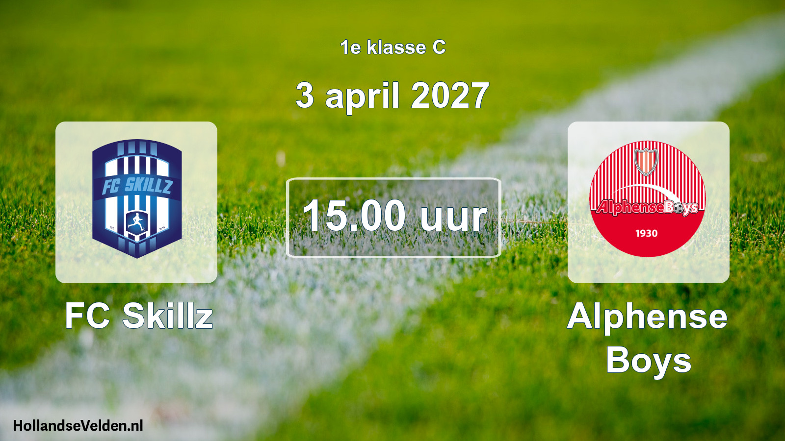 Geplande wedstrijd: FC Skillz - Alphense Boys (3 april 2027)